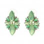 Extravagant & Unique Light Green Marquise Shape Crystal Flower Earrings