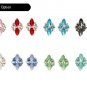 Extravagant & Unique Light Green Marquise Shape Crystal Flower Earrings