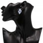 Extravagant & Unique Blue Marquise Shape Crystal Flower Earrings