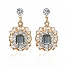 Beautiful Fashion Vintage Pearl & Crystal Earrings - Gray