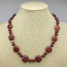 Sensational Natural Red Jasper Stone 18" Necklace with Flat Round Coin Beads Sensational Natural Red Jasper Stone 18" Necklace with Flat Round Coin Beads