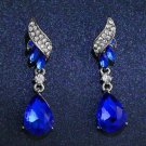 Beautiful Upscale Long Modern Blue Crystal Earrings Beautiful Upscale Long Modern Blue Crystal Earrings