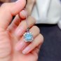 Magnificent Blue Topaz Adjustable Ring Pendant Earring Chain Set