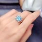 Magnificent Blue Topaz Adjustable Ring Pendant Earring Chain Set