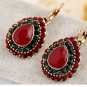 Vintage Bohemian Ethnic Style Ruby Red/Green Earrings