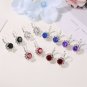Leverback Ruby Red Classic Round Crystal Earrings-Look Like Real Stones