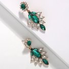 Beautiful Fashion Bohemian Green & Clear Crystal Earrings