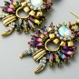 Awesome Upscale Retro Multi Irregular Court Style European Crystal Earrings
