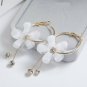 WOW! Magic Gift! Most Popular Antique Design White Flower Hoop Earrings