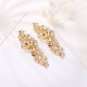 Hot Design Beautiful Flower Dangle Long Earrings in Rose Gold Color