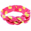 Big Gold Dots Turban Twist Knot Head Wrap Headband Yoga Hair Band - 12 colors Big Gold Dots Turban Twist Knot Head Wrap Headband Yoga Hair Band - 12 colors