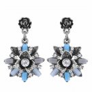 Beautiful Fashion Oriental Purple Flowers Silver Tone Alloy Earrings Beautiful Fashion Oriental Purple Flowers Silver Tone Alloy Earrings