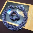 100% Natural Multi-shade Purple Amethyst Gravel Stone Necklace & Bracelet Set 100% Natural Multi-shade Purple Amethyst Gravel Stone Necklace & Bracelet Set