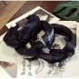 New High-End Boutique Knotted Satin Fabric Wide-Brimmed Headband-Platinum