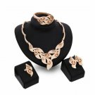 18k Gold Plated Bouquet of Lilies Jewelry Set - Champagne Austrian Crystal & CZ