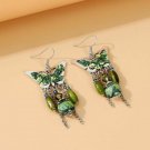 Beautiful Fashion Retro Exquisite Flower Butterfly Chandelier Earrings-Green