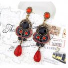 Beautiful Fashion Oriental Shape Metal Water Drop Red & Black Earrings Beautiful Fashion Oriental Shape Metal Water Drop Red & Black Earrings
