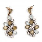Beautiful Fashion Bohemian Yellow & Clear Color Cascade Crystal Earrings