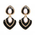 Beautiful & Bold Modern Huge Sweetheart Black & White Earrings