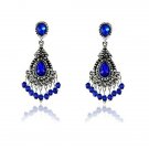 Unique Beautiful Retro Drop-Shaped Blue Crystal Earrings