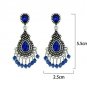 Unique Beautiful Retro Drop-Shaped Blue Crystal Earrings