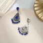 Unique Beautiful Retro Drop-Shaped Blue Crystal Earrings