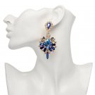 Sensational AB Glitter Blue Crystal Chandelier Earrings