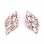 Extravagant & Unique Pink Marquise Shape Crystal Flower Earrings