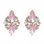 Extravagant & Unique Pink Marquise Shape Crystal Flower Earrings