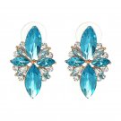 Extravagant & Unique Light Blue Marquise Shape Crystal Flower Earrings Extravagant & Unique Light Blue Marquise Shape Crystal Flower Earrings