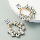 Beautiful Bohemian Glamour Circle Crystal & CZ Earrings - Clear