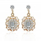 Beautiful Fashion Vintage Pearl & Crystal Earrings - White