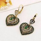 Beautiful Fashion Bohemian Heart With Mozaik Design Earrings - Green Beautiful Fashion Bohemian Heart With Mozaik Design Earrings - Green