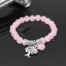 Unique Natural Energy Stone Life Tree Rose Quartz Bracelet