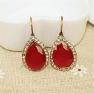Beautiful Fashion Retro Ethnic Style Red Lucite Earrings