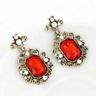 Beautiful Fashion Antique Baroque Style Design Red Crystal Earrings