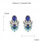 Stunning Big & Bold Design Dark Blue & AB Clear Color Crystal Earrings