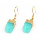 Beautiful Fashion Stone Short Square Earrings - Sea Blue