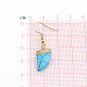 Beautiful Handmade Dangle Small Horn Earrings With Blue Turquoise
