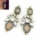 Beautiful Fashion Bohemian Clear and Gray Color CZ Bold Earrings
