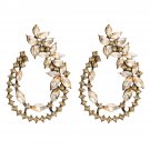 Magnificent Retro Unique Design Champagne Color Crystal Earrings