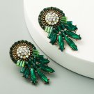 Beautiful Retro Exclusiv Art Design Rhinestone & Crystal Green Color Earrings Beautiful Retro Exclusiv Art Design Rhinestone & Crystal Green Color Earrings