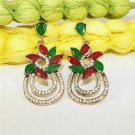 Beautiful Fashion Retro Green & Red Charming Dangle Flower Earrings Beautiful Fashion Retro Green & Red Charming Dangle Flower Earrings