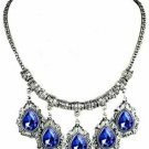 Vintage Water Drop Shape Crystal Necklace - Blue Vintage Water Drop Shape Crystal Necklace - Blue
