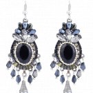 Beautiful Retro Faux Gemstone Dangling Hook Earrings