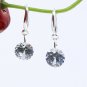 Impressive Silver Tone Round Hook Sparkle Clear 8mm Earrings