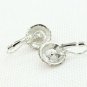 Classic "Hot Moon River" Silver Tone Leverback Sky Blue Crystal Earrings