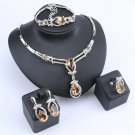 Hot Fashion 4pc 18k Beautiful Yellow Sapphire Jewelry Set-Austrian Crystal & CZ Hot Fashion 4pc 18k Beautiful Yellow Sapphire Jewelry Set-Austrian Crystal & CZ
