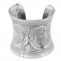 Unique Carved Handmade Retro Silver Tone Cuff 2.5 inch Bracelet