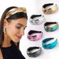 Hot Fluorescent Pink Color Knotted Turban Pu Fabric Wide Headband